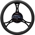 9021 Sport Leatherette Steering Wheel Cover Small Black