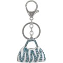 9657 Large Purse Key Chain - Turquoise-Ice Crystals