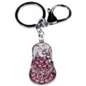 9655 Flip Flop Key Chain - Pink-Ice Crystals 
